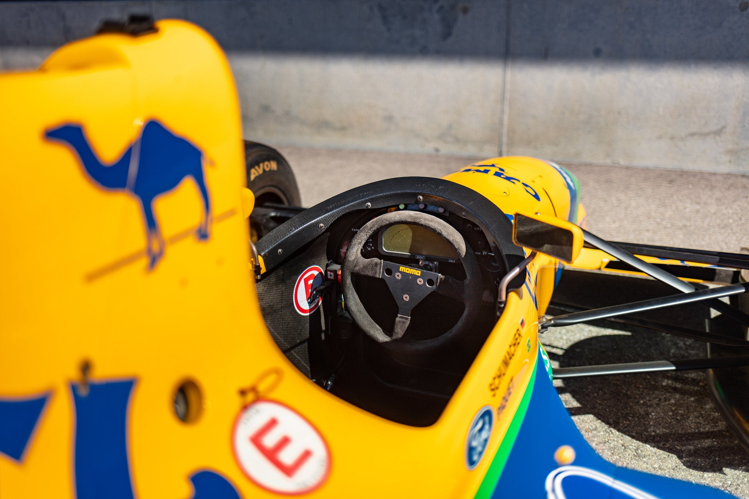 Close up of Michael Schumacher's  Benetton B191 Formula One race car