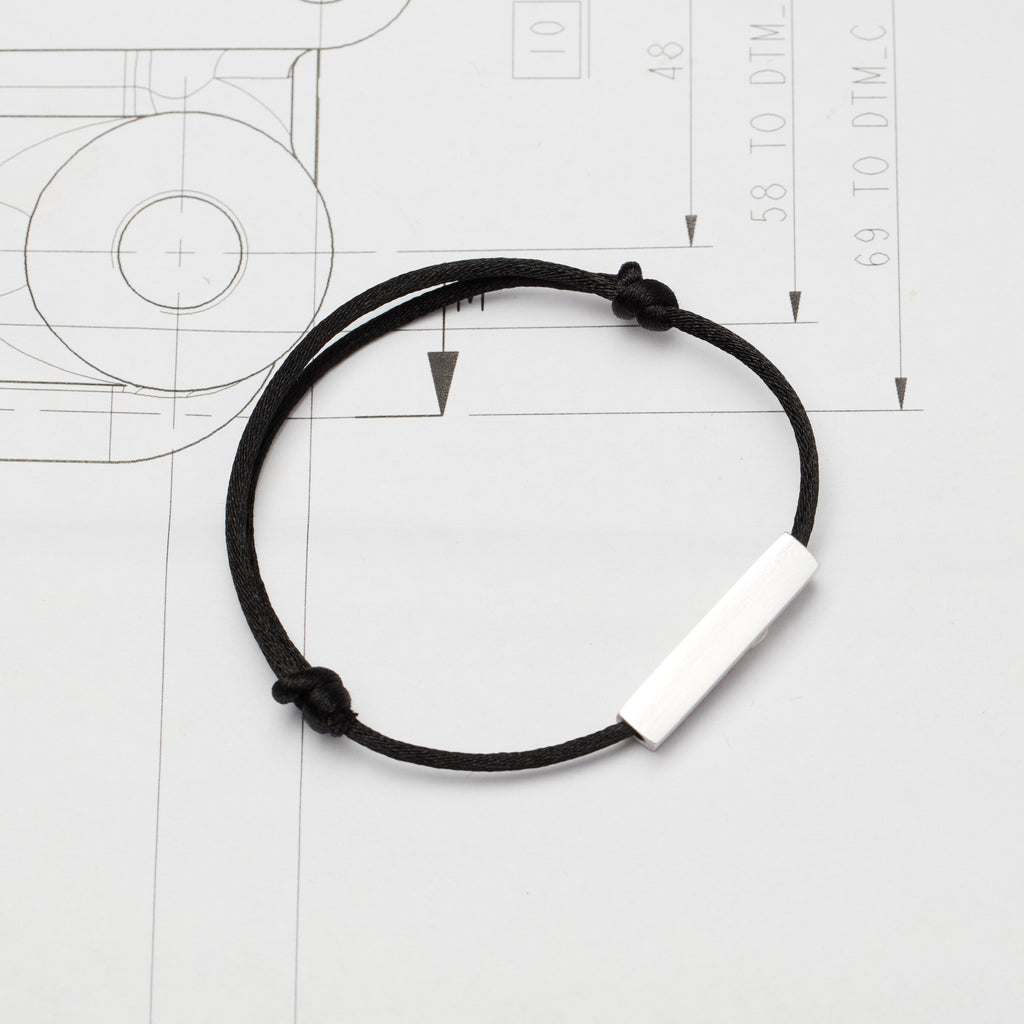 Driver No.44 Woven Silk Bracelet - Black