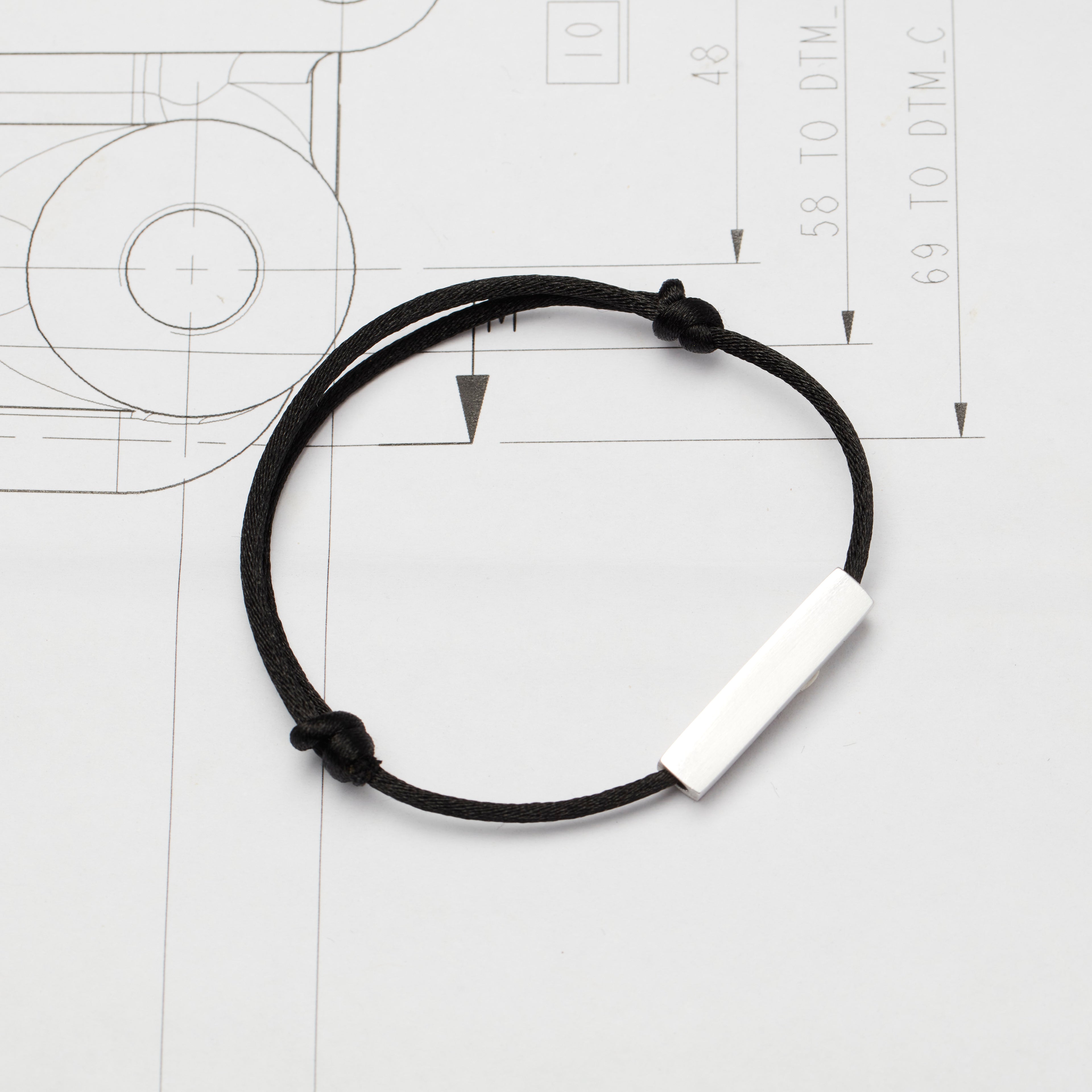 Driver No.44 Woven Silk Bracelet - Black