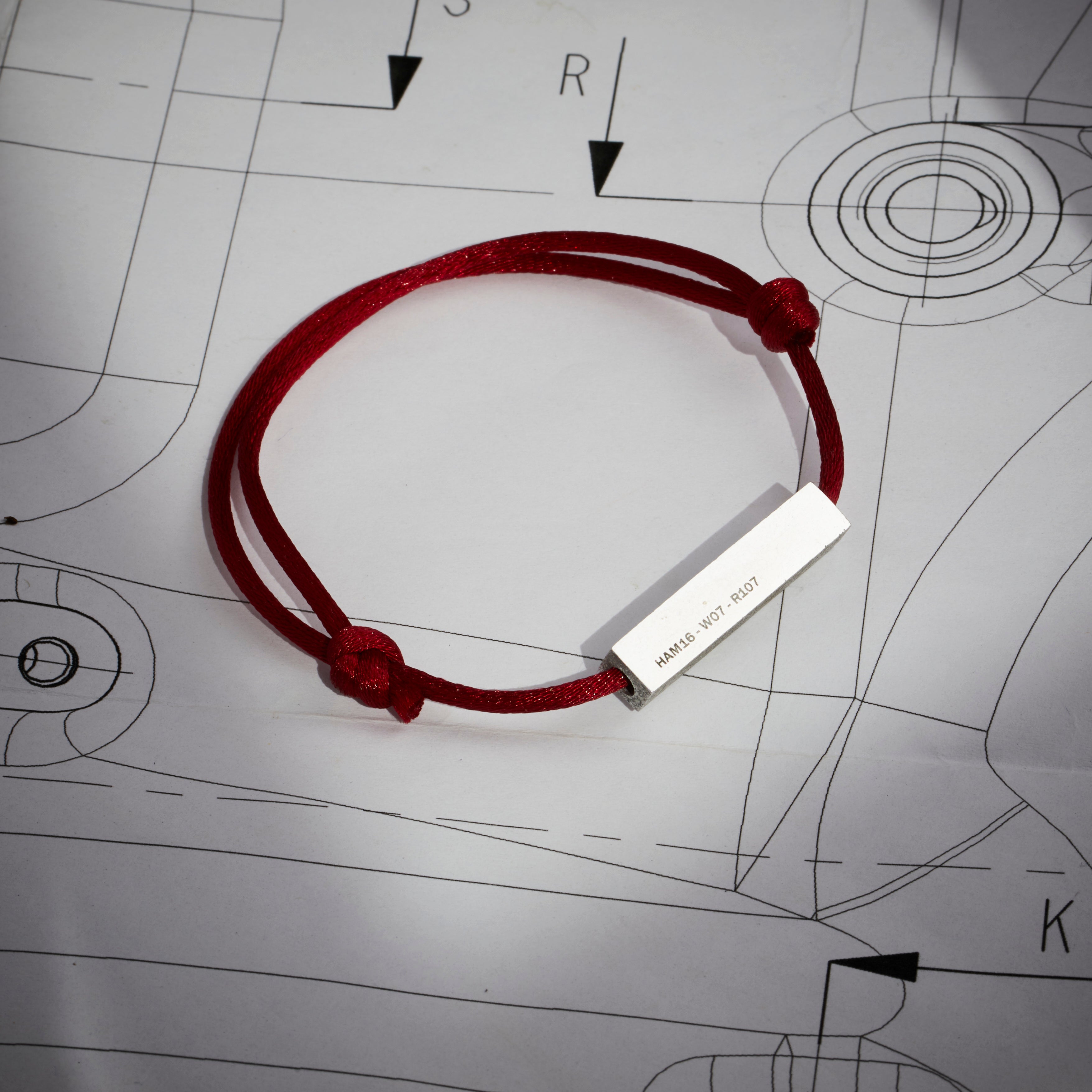 Driver No.44 Woven Silk Bracelet - Red