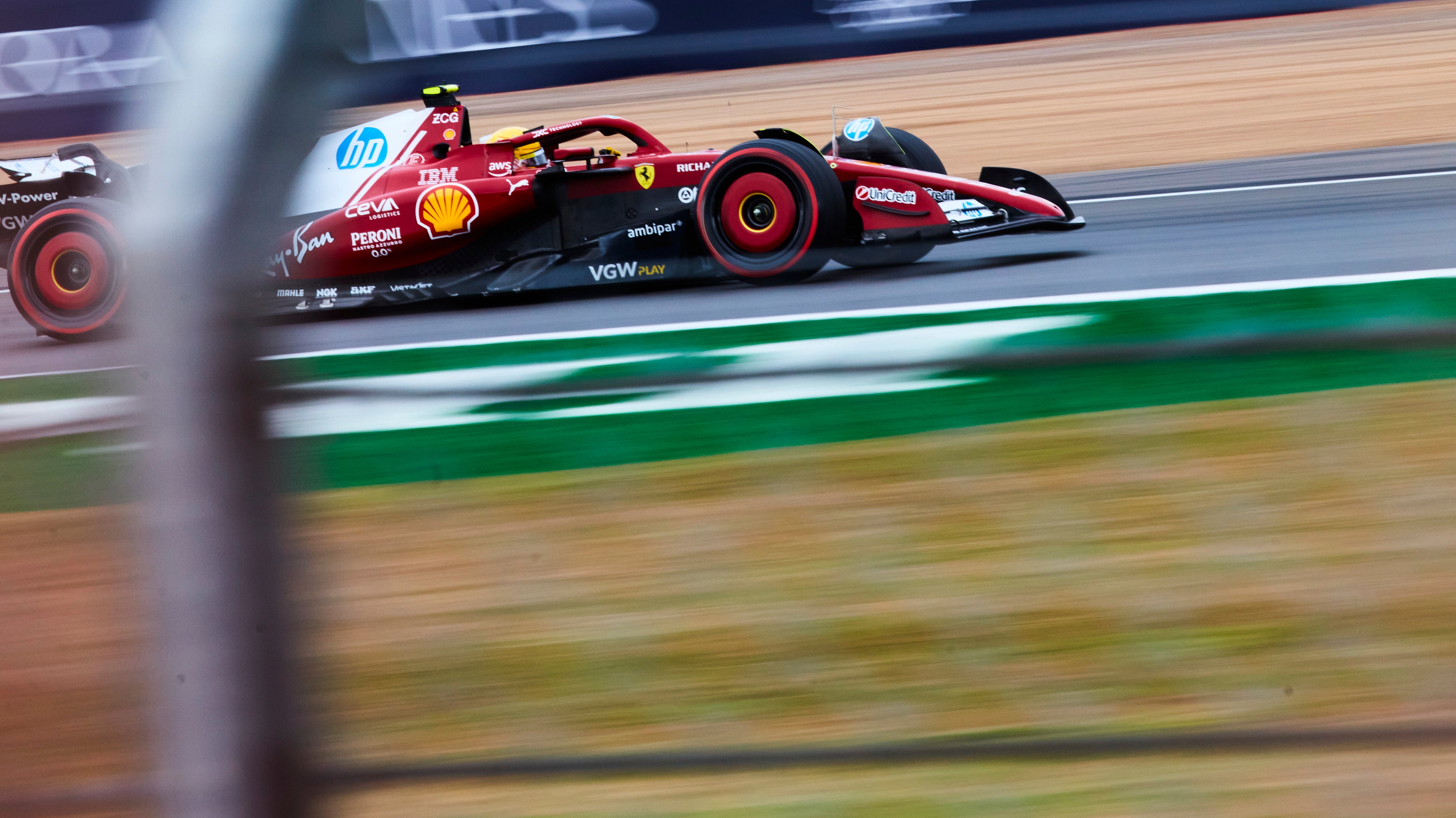 Lewis Hamilton driving his Ferrari F1 car at Silverstone Grand Prix GP 2025